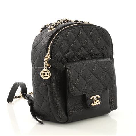 chanel mini backpack black